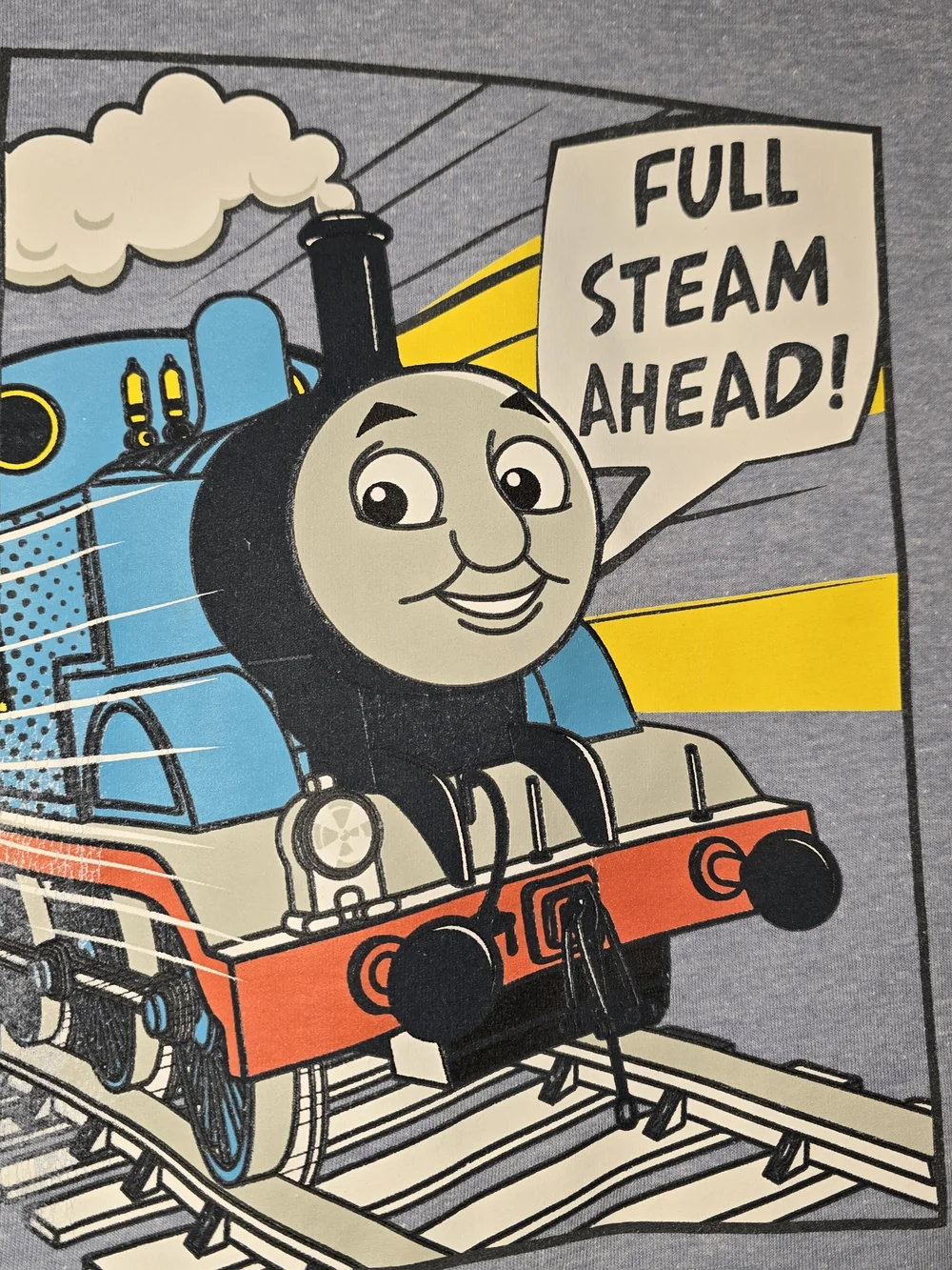 GAP Kids Light Blue Thomas & Friends 'Full Steam Ahead' Graphic T Vintage Style.